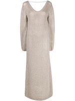 Brunello Cucinelli robe longue en maille ajourée - Tons neutres