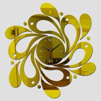 2 PC'S Home Crystal acryl kwarts spiegel klok sieraden klok Petal patroon klok (goud)