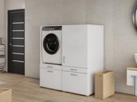 Kast WASHING 1 machine met kast 1 deur 2 lades MEDIUM wit