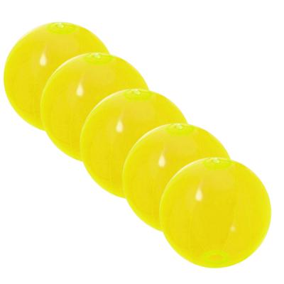 Strandbal - 10x - geel - opblaasbare bal - 30 cm - strandspeelgoed