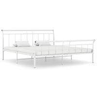 Bedframe metaal wit 200x200 cm