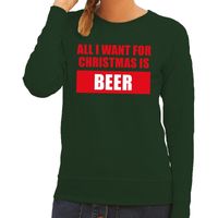 Foute kerstborrel trui groen All I Want Is Beer dames 2XL (44)  -
