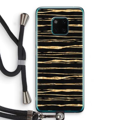 Gouden strepen: Huawei Mate 20 Pro Transparant Hoesje met koord