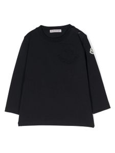 Moncler Enfant sweat à logo embossé - Bleu