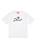 Diesel Kids t-shirt en coton à logo brodé - Blanc - thumbnail