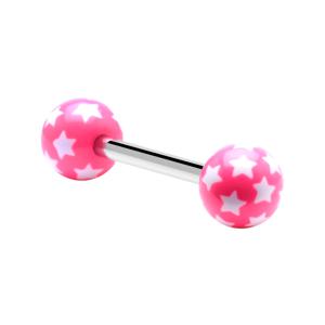 Barbell met Sterretjesprint Chirurgisch Staal 316L/Acryl Barbells