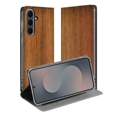 Samsung Galaxy S25 FE | Wallet Case | Donker Hout