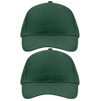 2x stuks 6-panel baseball donkergroene caps voor volwassenen