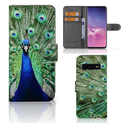 Samsung Galaxy S10 | Telefoonhoesje | Met pasjeshouder | Pauw