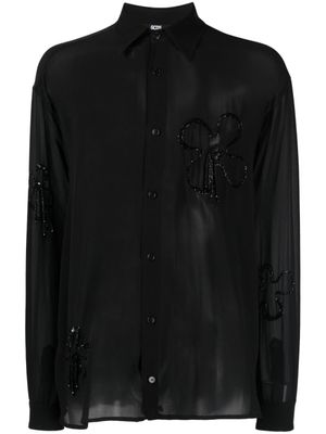 GCDS chemise en soie à ornements - Noir
