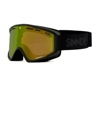 Sinner Batawa Otg Goggle Ski / Snowboard Bril Voor Bril Dragers (mat Zwart S3) Mat Zwart Gold Green