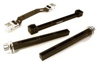 Integy Adjustable Rear Body Mount & Post Set, Silver - Traxxas Slash 4x4