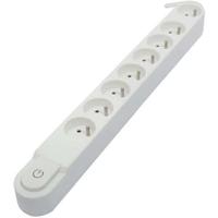 CHACON Stekkerdoos 8 stopcontacten 16A met schakelaar, kabel 3 m HO5VV-F 3x1,5 mm² wit