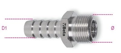 Beta 1918 snelkoppeling slang aansluiting 1/4" draad uitwendig 8mm