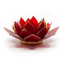 Lotus Sfeerlicht Rood 1e Chakra Goudrand - thumbnail
