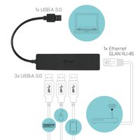 I-tec U3GL3SLIM USB 3.0 (3.1 Gen 1) Type-A Zwart hub & concentrator - thumbnail