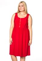 Yoek Dress ruffled strap | Rood | Maat M Yoek Dress ruffled strap | Rood | Maat M