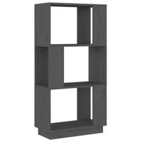 The Living Store Boekenkast/kamerscherm 51x25x101 cm massief grenenhout grijs - Kast