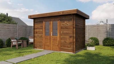 Lugarde Select Blokhut Nijmegen 300x200cm - Keteldruk Bruin- Plat dak- - Lugarde Select