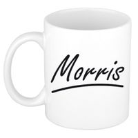 Naam cadeau mok / beker Morris met sierlijke letters 300 ml