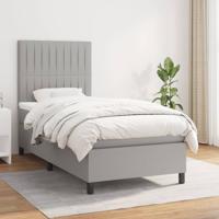Boxspring met matras stof lichtgrijs 90x190 cm