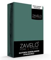 Zavelo Hoeslaken Katoen Strijkvrij Petrol-2-persoons (140x200 cm)