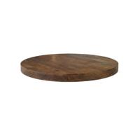 LABEL51 Eetkamertafel Tafelblad Straight Edge - Nature Smooth - Mangohout - 120 cm - Rond Straight