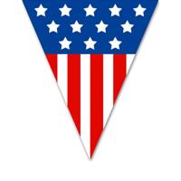 Vlaggenlijn USA - 5 meter - plastic - Amerika - United States - vlag - versiering