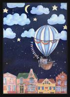 Poster - Heteluchtballon in de lucht