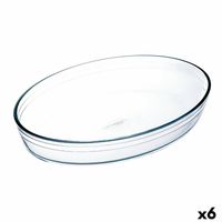 Ovenschaal Ô Cuisine Ovaalvormig 35 x 25 x 7 cm Transparant Glas (6 Stuks)