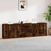 Dressoirs 3 st bewerkt hout gerookt eikenkleurig