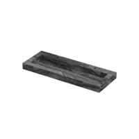 INK Pitch Wastafel keramische slab centraal met drain en front en side skirts 2 kraangaten 120x45x9 Venice brown glossy