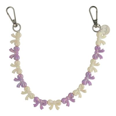 Telefoonkoord Bow - Paars Wit - Zilver Telefoonkoord Bow - Paars Wit - Zilver