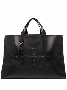 Philipp Plein sac cabas en cuir à logo embossé - Noir