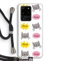 Meow: Samsung Galaxy S20 Ultra Transparant Hoesje met koord