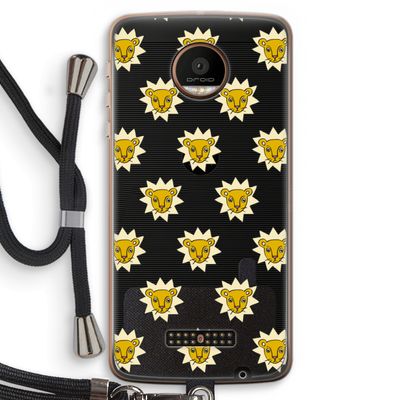 Leeuwenkoppen: Motorola Moto Z Force Transparant Hoesje met koord