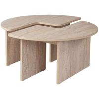Salontafel - MOIRA - Rond - Travertin marmer effect - 90 x 90 x 41 cm