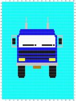 Sunarts doe het zelf pakket model Vrachtauto blauw 90 x 210 cm artikelnummer D383