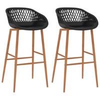 Barstoelen 2 st zwart Barstoelen 2 st zwart