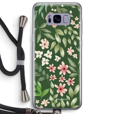 Botanical green sweet flower heaven: Samsung Galaxy S8 Plus Transparant Hoesje met koord
