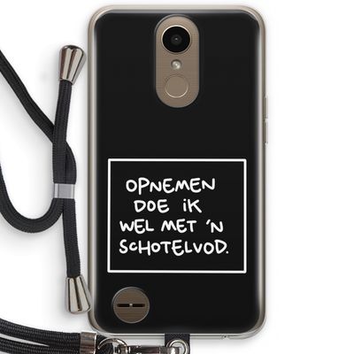 Schotelvod: LG K10 (2017) Transparant Hoesje met koord