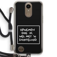 Schotelvod: LG K10 (2017) Transparant Hoesje met koord