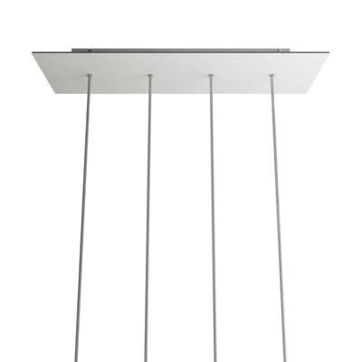 Plafondkap wit vierkant XXL 4 gaten 67 cm