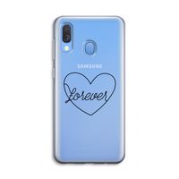 Forever heart black: Samsung Galaxy A40 Transparant Hoesje