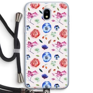 Bloemetjes: Samsung Galaxy J5 (2017) Transparant Hoesje met koord