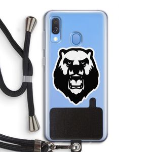 Angry Bear (white): Samsung Galaxy A40 Transparant Hoesje met koord