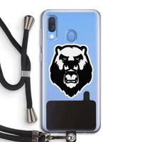 Angry Bear (white): Samsung Galaxy A40 Transparant Hoesje met koord