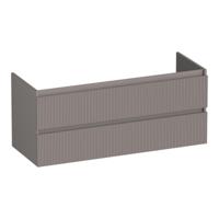 Brauer Joy Wavy - Onderkast - 120 cm - met 2 Softclose Lades Greeploos en 1 Sifon Uitsparing - Mat Taupe