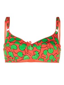 Moschino haut de bikini à imprimé graphique - Rouge