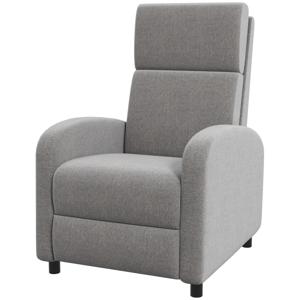 HOMCOM Relaxstoel TV-stoel, uitklapbare voetensteun, kantelbaar tot 160Â°, 64 x 86 x 102 cm, Grijs